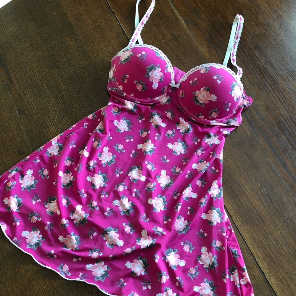 Jessica Simpson Lingerie Floral Bustle Baby Doll